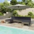 6-tlg. Garten-Lounge-Set,Gartenmöbel-Set,Terrassen-Sitzgruppe mit Auflagen Poly Rattan Grau CFW929462