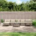 8-tlg. Garten-Lounge-Set Gartenmöbel-Set Terrassen-Sitzgruppe mit Kissen Anthrazit Poly Rattan ZDEH20720 Bonnevie