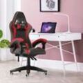 Bigzzia - Gaming Stuhl, Bürostuhl Ergonomisch Gamer Stühle mit Lendenkissen und Kopfstütze, Computerstuhl, Rot