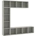 Vidaxl - 3-tlg. Bücher-/TV-Schrank Set Betongrau 180x30x180 cm