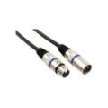 Professionelles xlr-kabel, xlr-stecker auf xlr-buchse - schwarz (6m)