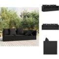 Sonnenliegen - Living Outdoor-Loungebett mit Kissen Schwarz Poly Rattan - Schwarz