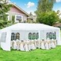 Costway - 3x6m Gartenpavillon Partyzelt mit 4 abnehmbaren Seitenwaenden, Faltpavillon Bierzelt UV-Schutz, Gartenzelt Faltzelt, Pavillon inkl.