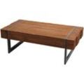 Couchtisch HHG 898a, Wohnzimmertisch, Tanne Holz rustikal massiv 40x120x60cm braun