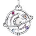 Ketten-Anhänger THOMAS SABO "Schmuck Silber 925 Anhänger Planetenring mit Umlaufbahnen, PE953-318-7" Schmuckanhänger Gr. Silber 925 (Sterlingsilber), 10,518 g, bunt (silberfarben, weiß, kristallweiß, pink violett, orange, rot, hellblau, hellblau) Damen mit Glas-Keramik Stein, Zirkonia, Korund und Spinell (synth.)