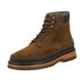 Schnürstiefel GANT "Clafton", Herren, Gr. 41, braun (dunkelbraun), Veloursleder, Leder, casual, Schuhe, Business Stiefel, Schnürboots mit markantem Blockabsatz