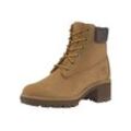 Schnürstiefelette TIMBERLAND "Kinsley" Gr. 37, gelb (wheat, braun), Synthetik, Leder, Schuhe, Winterschuhe, Winterstiefel, Schnürboots, Winterboots, wasserdicht