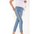 7/8-Jeans CASUAL LOOKS, Damen, Gr. 20, Kurzgrößen, blau (blau, bleached), 79% Baumwolle, 19% Polyester, 2% Elasthan, unifarben, 7/8-Länge, Jeans