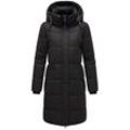 Wintermantel NAVAHOO "Wintertanz 14", Damen, Gr. L (40), schwarz, Obermaterial: 45% Polyester 45% Baumwolle 10% Nylon; Innenfutter: 100% Polyester; Wattierung: 100% Polyester; Ärmelfutter: 100% Polyester, modisch, gerade knieumspielend, hoch geschlossener Ausschnitt, Langarm eng Rippstrickbündchen, Mäntel, modischer Damen Steppmantel mit hohem Kragen