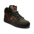 Sneakerboots DC SHOES "PURE HIGH-TOP WC WNT", Gr. 40, grün (dusty olive, orange), Leder, mehrfarbig, sportlich, Schuhe, Winterschuhe, Winterboots, Schnürboots, Wintersneaker, gefüttert