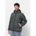 Daunenjacke JACK WOLFSKIN "COLONIUS JKT M", Herren, Gr. XL (54/56), grün (slate, grün), Hauptmaterial: 100% Polyester (recycled); Futter: 100% Polyester (recycled); Füllung: 90% Entendaunen, 10% Federn, Jacken