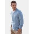 Strickpullover H.I.S Gr. S (44/46), blau (blau, meliert) Herren Pullover mit V-Ausschnitt, aus Feinstrick, Baumwollmischung