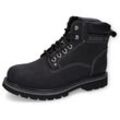 Schnürboots DOCKERS BY GERLI, Herren, Gr. 41, schwarz, Leder, unifarben, klassisch, Schuhe, mit Warmfutter