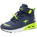 Sneaker KANGAROOS "KX-Hydro" Gr. 25, blau (navy, lime), Synthetik, Textil, Schuhe, Sneakerboot, Winterschuh, wasserdicht