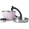 Salatschüssel S'WELL "S'well Calacatta Gold Salad Bowl Kit, 1.9L" Schüsseln Gr. B/H: 21cm x 12cm, pink (pink topaz) Therma-S'well-Technologie mit vakuumisolierten Außenschale