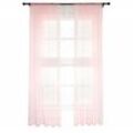 Vorhänge mit Kräuselband Stores Gardinen Rosa kurz transparent 140x245cm (BxH), 2er Set Gardinen Fensterschals Voile für Wohnzimmer Schlafzimmer