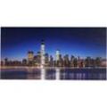 HHG - LED-Bild, Leinwandbild Wandbild Leuchtbild, Timer MVG-zertifiziert 100x50cm One World Trade Center, flackernd