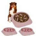 3 x Anti Schling Napf, Futternapf für Hunde, 500 ml, langsames Fressen, Hundenapf spülmaschinenfest, Hundeschüssel, rosa