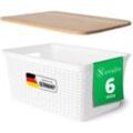 Novaliv - 6x Aufbewahrungsbox 6x Aufbewahrungsbox, 6x Holzdeckel