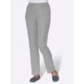 Schlupfhose CLASSIC BASICS, Damen, Gr. 42, Normalgrößen, grau (steingrau, meliert), 100% Polyester, meliert, lang, Hosen