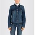 Jeansjacke MAC "RICH JACKET" Gr. L, blau (night netwash) Damen Jacken aus leichter, sommerlicher Denim-Qualität mit hohem Baumwoll-Anteil