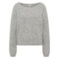 Sweater MUSTANG "Pullover Alpaka Wolle" Gr. L, grau (grau meliert) Damen Sweatshirts