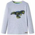 Kinder-Langarmshirt Grau Melange 140