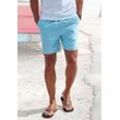 Shorts JOHN DEVIN "Bermuda", Herren, Gr. L, N-Gr, blau (türkis), Web, Obermaterial: 97% Baumwolle, 3% Elasthan, unifarben, casual, regular fit, Hosen, kurze Hose aus elastischer, gewebter Baumwollqualität