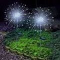 Salcar - led Solarleuchten Gartendeko, 2 Stück 180LED Solar Feuerwerk Gartenlichter Wasserdicht, 8 Modi Solarstecker Gartenleuchten für Außen Fußweg