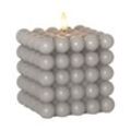 Kerze Flamme Dot, Bubblekerze, Grau, led, Timer, Warmweiß, 12,5 cm - Star Trading