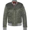 Bomberjacke SCHOTT NYC, Damen, Gr. M (36), grün (sage khaki), Softshell, Obermaterial: 100% Nylon, unifarben mit Farbeinsätzen, Basic, gerade, unten schmal hüftlang, Langarm eingesetzt Windstopperbündchen mit innenliegendem Gummizug, Jacken, mit zusätzlichen Armtaschen