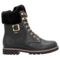 Winterboots REMONTE "Liz Hurley-Collection", Damen, Gr. 39, schwarz, Leder, Textil, sportlich, Schuhe, Schnürboots, Outdoorschuh, Schnürstiefelette mit Zierschnalle