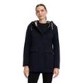 Winterjacke AMBER & JUNE "Amber June mit Kapuze" Gr. 34, blau (dunkelblau) Damen Jacken