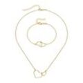 Schmuckset SMART JEWEL "mit Herzen, Silber 925", gold, Schmuck-Sets, Damen, Onesize, Silber 925 (Sterlingsilber)