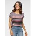 Shirtbluse LAURA SCOTT Gr. 34, lila (mauve-gestreift) Damen Blusen in modischem Streifen-Design