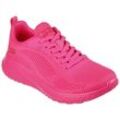 Sneaker SKECHERS "BOBS SQUAD CHAOS-COOL RYTHMS" Gr. 35, pink (neonpink), Damen, Textil, unifarben, Schuhe, Knitwear-Sneaker, Schnürschuh, Trainingsschuh in veganer Verarbeitung