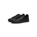 Sneaker TOMMY HILFIGER "COURT THICK CUPSOLE LEATHER" Gr. 43, schwarz, Herren, Leder, Lederimitat, unifarben, Schuhe, Plateau, Freizeitschuh, Halbschuh, Schnürschuh mit Logoschriftzug