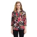 Longbluse BETTY BARCLAY "Betty Barclay Longbluse mit Stehkragen", Damen, Gr. 36, rot (schwarz, rot), Obermaterial: 100% Viskose., casual, ausgestellt normal, V-Ausschnitt, 3/4-Ärmel, Blusen