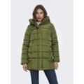 Steppjacke ONLY "ONLLINA PUFFER COAT CC OTW", Damen, Gr. XS (34), grün (winter moss), Web, Steppware, Obermaterial: 100% Polyester, unifarben, modisch, Jacken