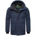 Winterjacke STONE HARBOUR "Edriik XX", Herren, Gr. L (52), blau (navy), Oberstoff: 56% Polyester, 44% Nylon, Futter: 100% Polyester, Wattierung: 100% Polyester, Ärmelfutter: 100% Polyester, modisch, gerade hüftbedeckend, hoch geschlossener Ausschnitt, Langarm verstellbar Rippstrickbündchen mit Druckknöpfen,verstellbar, Jacken, Warm gefütterte kurze Herren Jacke für den Winter