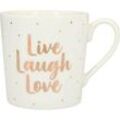 DEPESCHE Kaffeebecher Live, Laugh, Love weiß/gold 0,3 l