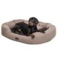 Tierlando ® BALOU - Orthopädisches Hundebett mit Visco Plus Matratze braun 1,1 m, 25 cm, 90 cm