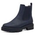 Chelseaboots TAMARIS Gr. 39, blau (navy) Damen Schuhe Blockabsatz, Stiefelette, Boots mit Textilband an der Ferse