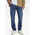 Straight-Jeans G-STAR "Mosa Straight", Herren, Gr. 36, Länge 32, blau (faded atlantic ocean), Denim/Jeans, Obermaterial: 99% Baumwolle, 1% Elasthan, casual, straight fit, Jeans, mit hellen Nähten