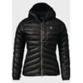 Outdoorjacke SCHÖFFEL "Down Jacket Tschierval L", Damen, Gr. 44, schwarz (9990, schwarz), Oberstoff : 100% Nylon Futter : 100% Nylon Wattierung : 100% Polyester Füllung : 100% Daune, sportlich, regular fit, hoch geschlossener Ausschnitt, Jacken