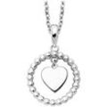 Kette mit Anhänger JULIE JULSEN "925/- Sterling Silber rhodiniert Moving Heart", silber, Halsketten, Damen, 41cm, Silber 925 (Sterlingsilber), L: 41cm, glänzend