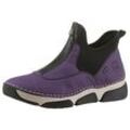 Slip-On Sneaker RIEKER, Damen, Gr. 38, lila (aubergine, schwarz), Nubuklederimitat, Textil, sportlich, Schuhe, Schlupfboots, High Top Sneaker, neue Kollektion, Elastik-Einstieg