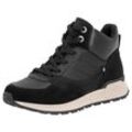 Sneaker RIEKER EVOLUTION Gr. 39, schwarz, Damen, Leder, Lederimitat, Schuhe, Freizeitschuh, High Top Sneaker, Schnürboots mit Schaftrandpolster