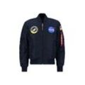 Bomberjacke ALPHA INDUSTRIES "Alpha Industries Men - Bomber Jackets MA-1 VF NASA" Gr. 4 XL, blau (rep.blau) Herren Jacken