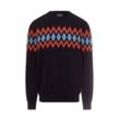 Fynch-Hatton Pullover mit Cashmere-Anteil Herren Wolle gemustert, marine